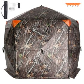 Hunting Blind, 288Â° See Through Ground Blind, 6-7 Person Pop Up Deer Blind for Hunting with Carrying Bag, Portable Resilient Hunting Tent